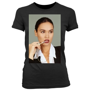 Tia Carrere Women's Junior Cut Crewneck T-Shirt