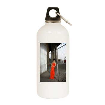 Tammin Sursok White Water Bottle With Carabiner