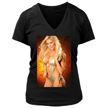 Torrie Wilson Women's Deep V-Neck TShirt