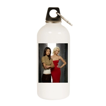 Tricia Helfer White Water Bottle With Carabiner