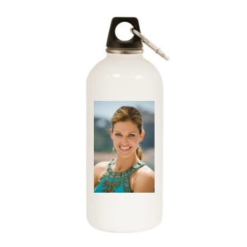 Tricia Helfer White Water Bottle With Carabiner