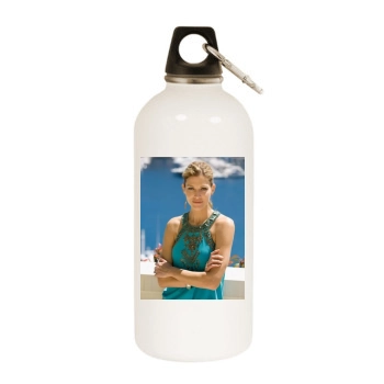 Tricia Helfer White Water Bottle With Carabiner