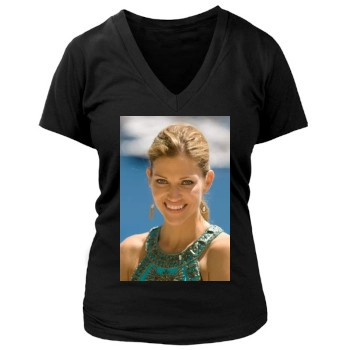 Tricia Helfer Women's Deep V-Neck TShirt