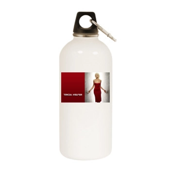 Tricia Helfer White Water Bottle With Carabiner