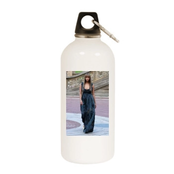 Tyra Banks White Water Bottle With Carabiner