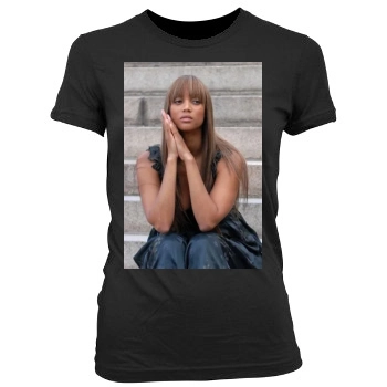 Tyra Banks Women's Junior Cut Crewneck T-Shirt