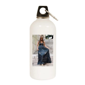 Tyra Banks White Water Bottle With Carabiner