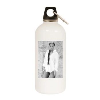 Tyra Banks White Water Bottle With Carabiner