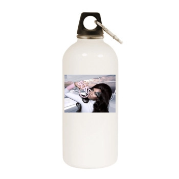 Tyra Banks White Water Bottle With Carabiner