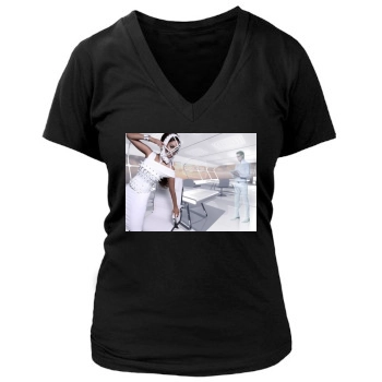 Tyra Banks Women's Deep V-Neck TShirt