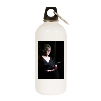 Jane Fonda White Water Bottle With Carabiner