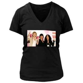 Jane Fonda Women's Deep V-Neck TShirt