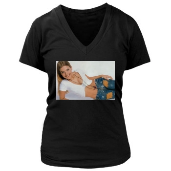 Jeanette Biedermann Women's Deep V-Neck TShirt