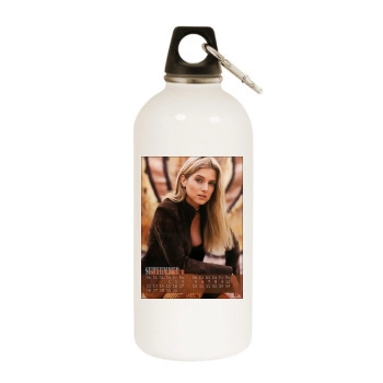 Jeanette Biedermann White Water Bottle With Carabiner