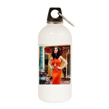 Olivia Munn White Water Bottle With Carabiner