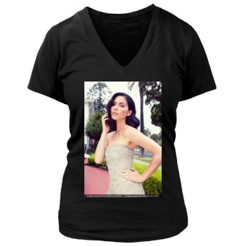 Olivia Munn Women's Deep V-Neck TShirt