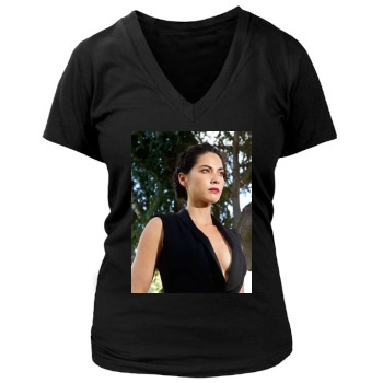 Olivia Munn Women's Deep V-Neck TShirt