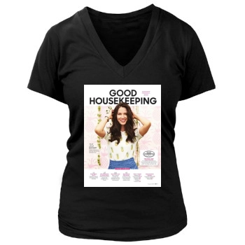 Olivia Munn Women's Deep V-Neck TShirt