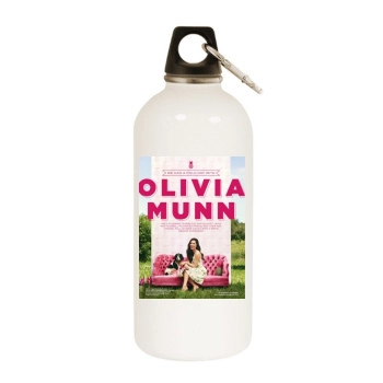 Olivia Munn White Water Bottle With Carabiner