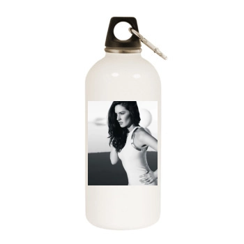 Olivia Munn White Water Bottle With Carabiner