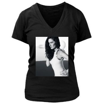 Olivia Munn Women's Deep V-Neck TShirt