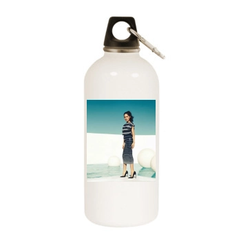 Olivia Munn White Water Bottle With Carabiner