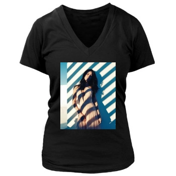 Olivia Munn Women's Deep V-Neck TShirt