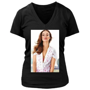 Olivia Wilde Women's Deep V-Neck TShirt