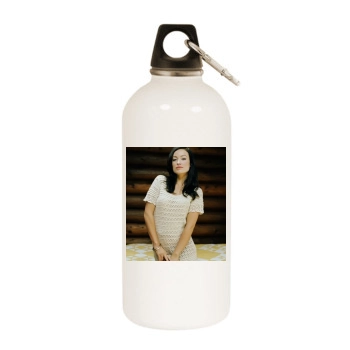 Olivia Wilde White Water Bottle With Carabiner