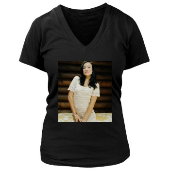 Olivia Wilde Women's Deep V-Neck TShirt