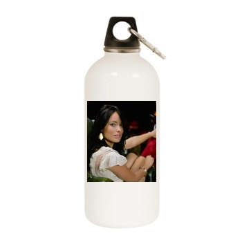 Olivia Wilde White Water Bottle With Carabiner