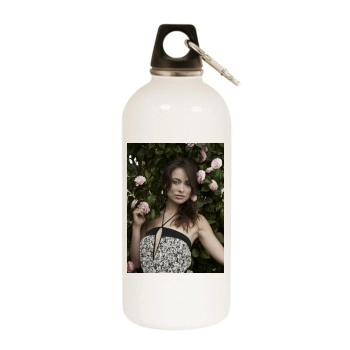 Olivia Wilde White Water Bottle With Carabiner