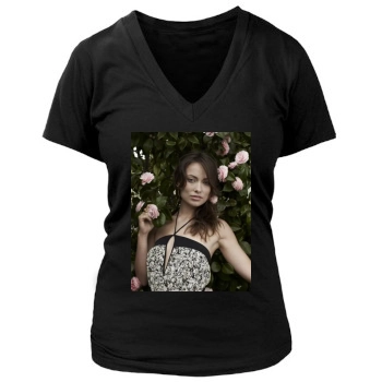 Olivia Wilde Women's Deep V-Neck TShirt