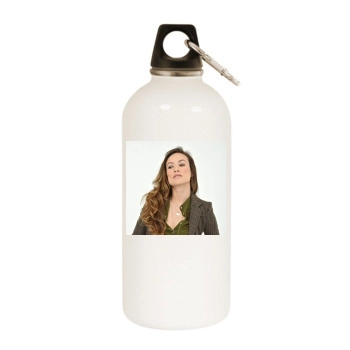 Olivia Wilde White Water Bottle With Carabiner