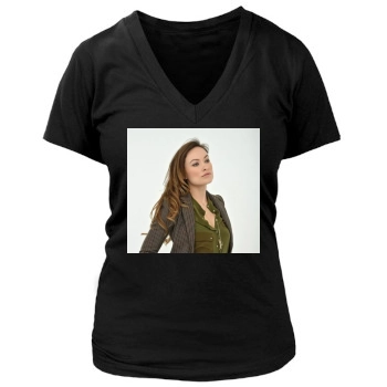 Olivia Wilde Women's Deep V-Neck TShirt