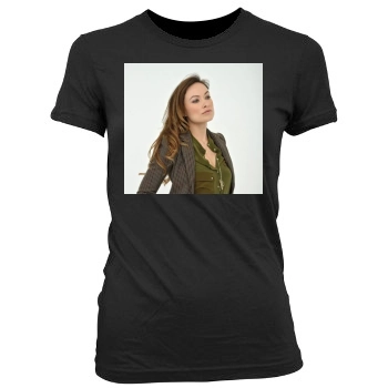 Olivia Wilde Women's Junior Cut Crewneck T-Shirt