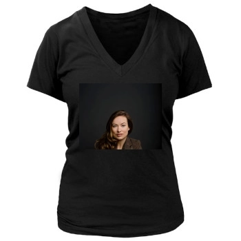 Olivia Wilde Women's Deep V-Neck TShirt