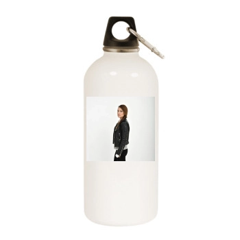 Olivia Wilde White Water Bottle With Carabiner