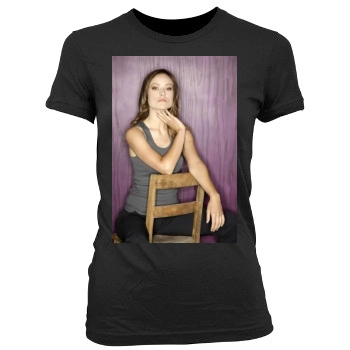 Olivia Wilde Women's Junior Cut Crewneck T-Shirt