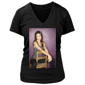 Olivia Wilde Women's Deep V-Neck TShirt