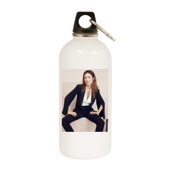 Olivia Wilde White Water Bottle With Carabiner