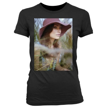 Olivia Wilde Women's Junior Cut Crewneck T-Shirt