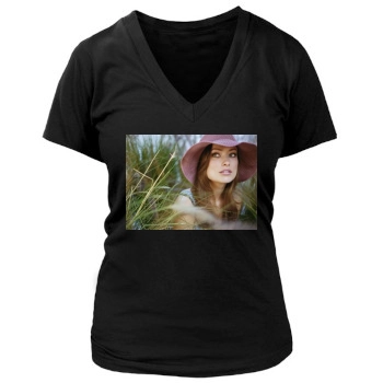 Olivia Wilde Women's Deep V-Neck TShirt