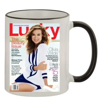 Olivia Wilde 11oz Colored Rim & Handle Mug