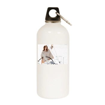 Olivia Wilde White Water Bottle With Carabiner