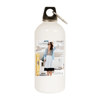 Olivia Wilde White Water Bottle With Carabiner