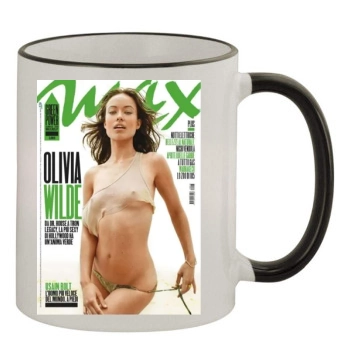 Olivia Wilde 11oz Colored Rim & Handle Mug