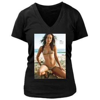 Olivia Wilde Women's Deep V-Neck TShirt