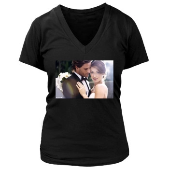 Olivia Wilde Women's Deep V-Neck TShirt