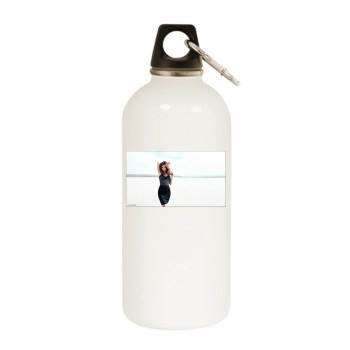 Olivia Wilde White Water Bottle With Carabiner